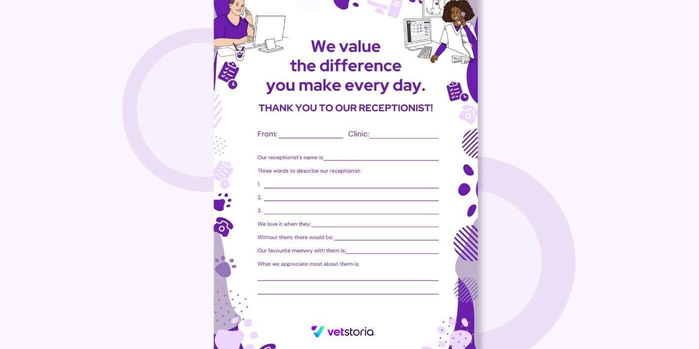 Vet Receptionist Appreciation Day Kudos Cards by Vetstoria 5