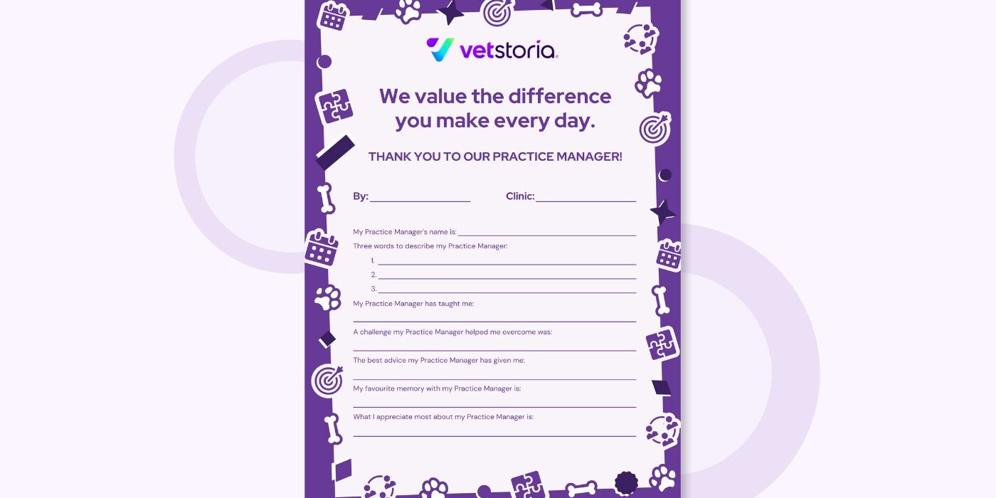 Appreciation Card for Practice Managers by Vetstoria