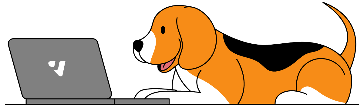 Dog on Vetstoria Computer illustration